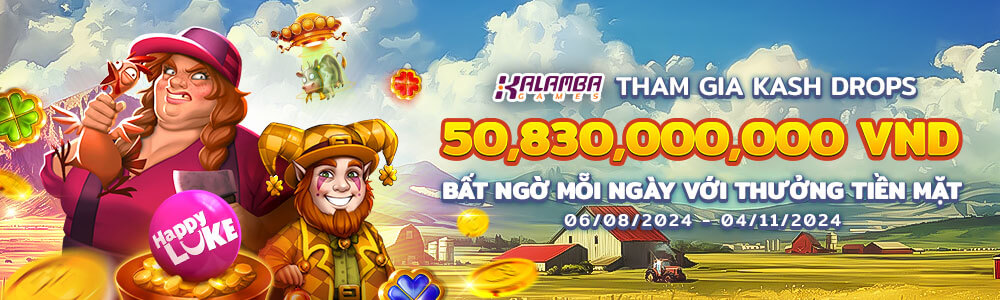 Happyluke plus – Tham gia nhận thưởng tiền mặt KALAMBA khi quay slot